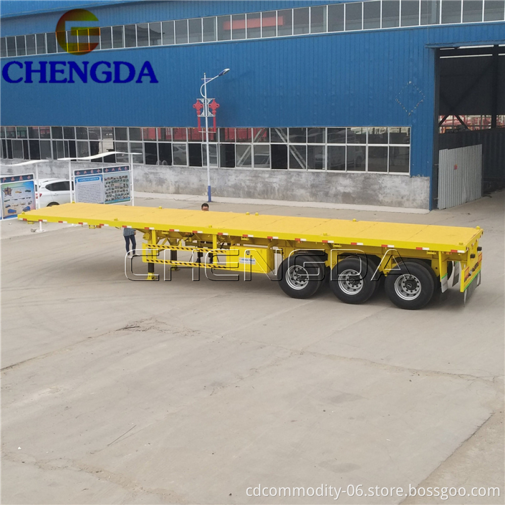 Chengda Chinese 3 Axles 60 Tons 80 Ton Flatbed Semi Trailer Flat bed semi trailer For sale